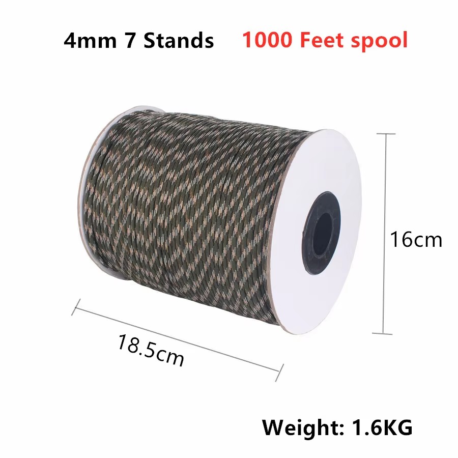 CAMPINGSKY 550 Paracord 4mm 10 - Para Cord 1000Ft ulasan dan harga