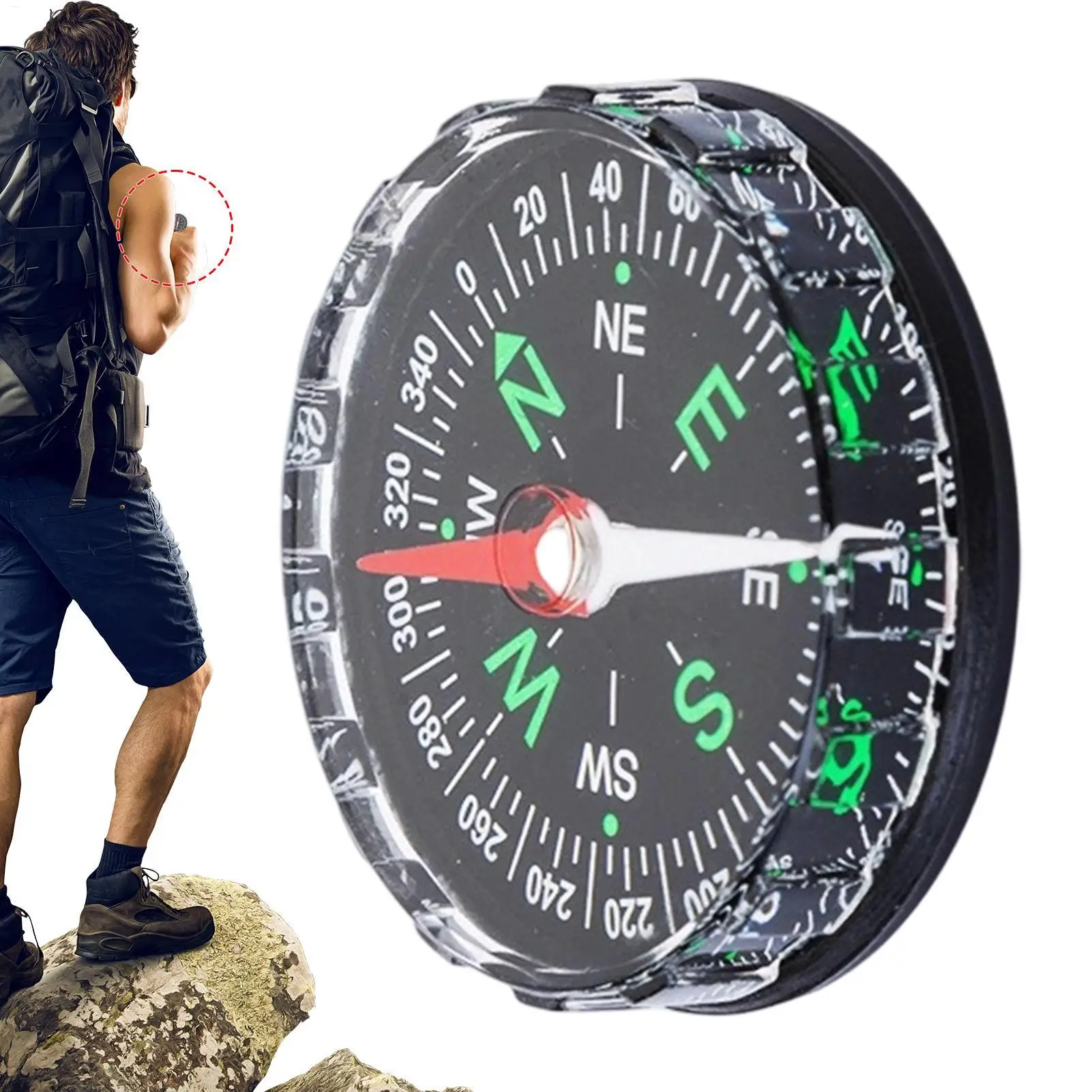 Portable Magnetic Pocket Compa - Compass Lensatic ulasan dan harga