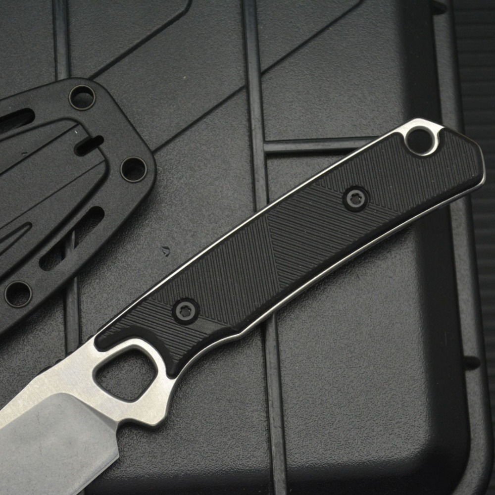 2048 EDC Straight Knife Black  - Bushcraft Knife Fixed ulasan dan harga